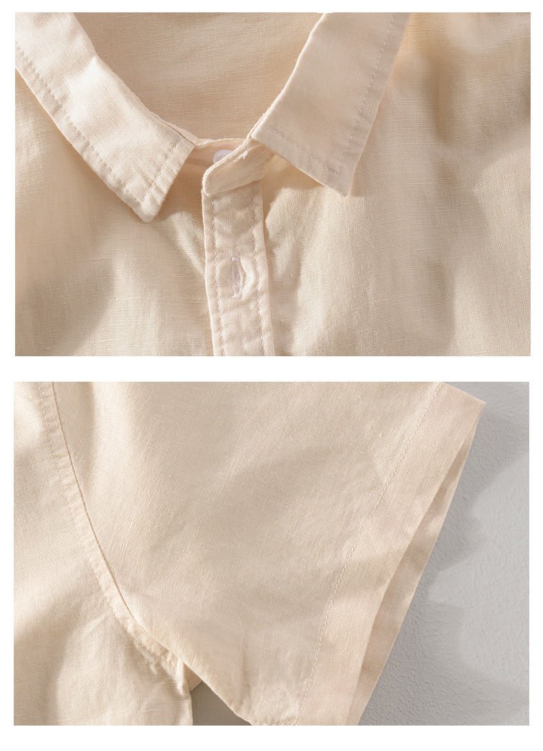 Brand Men's Short Sleeve Button-Down Shirt Linen Blend Casual Summer Top — Image 14