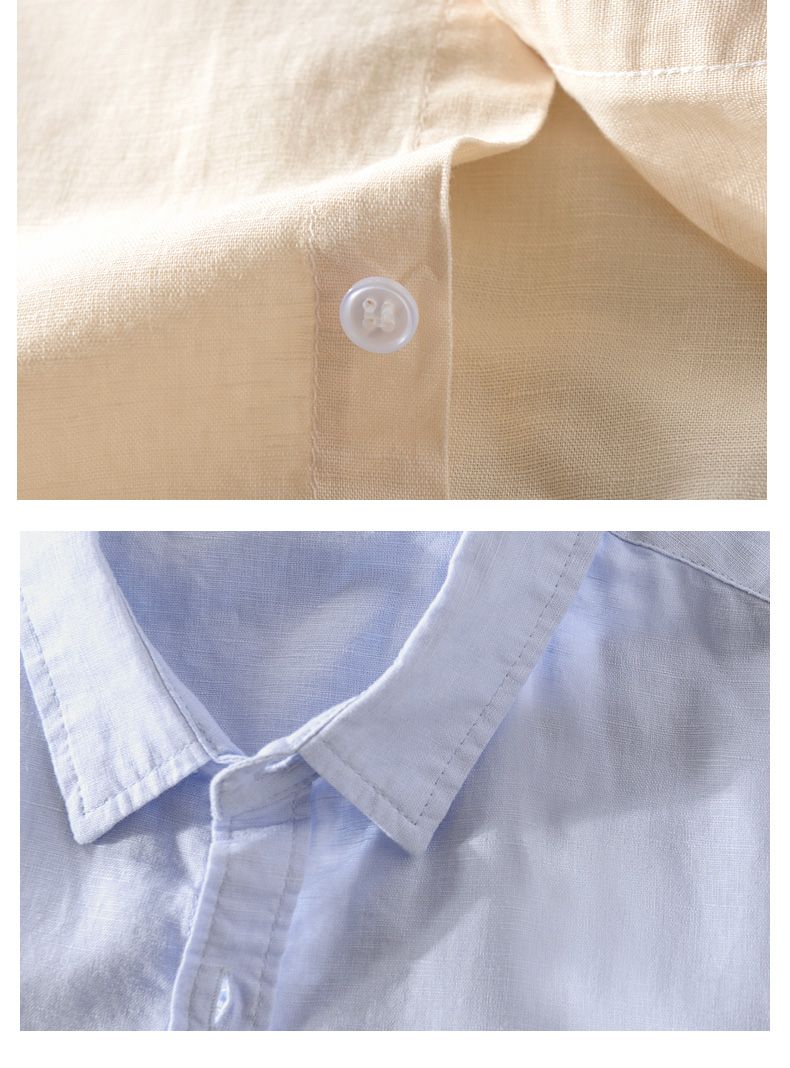 Brand Men's Short Sleeve Button-Down Shirt Linen Blend Casual Summer Top — Image 15