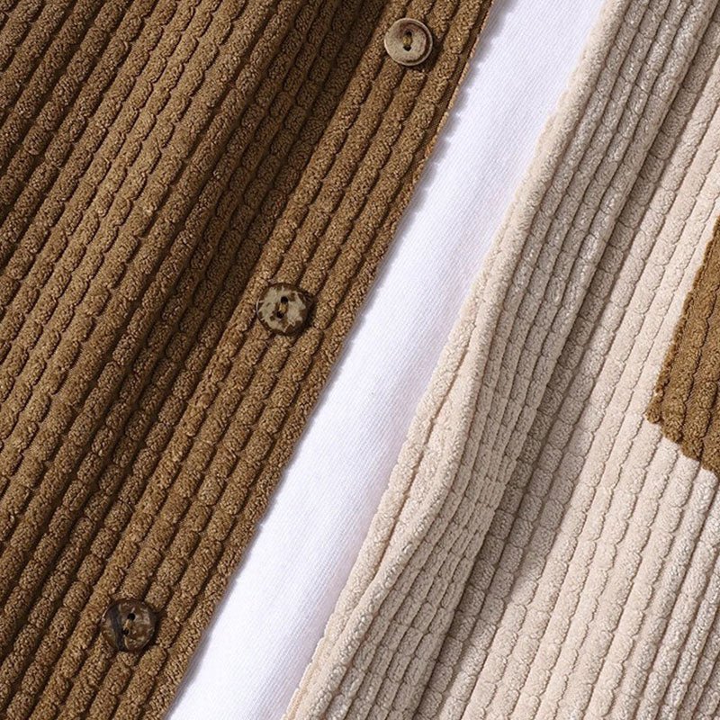 Men's Waffle Knit Shirt and Shorts Set Cotton Blend Beige Brown XL — Image 5