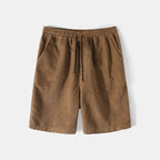 Men's Waffle Knit Shirt and Shorts Set Cotton Blend Beige Brown XL — Image 4