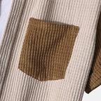 Men's Waffle Knit Shirt and Shorts Set Cotton Blend Beige Brown XL — Image 6