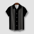 Men's Striped Short Sleeve Button-Up Shirt Cotton Casual Summer Top — Main Image