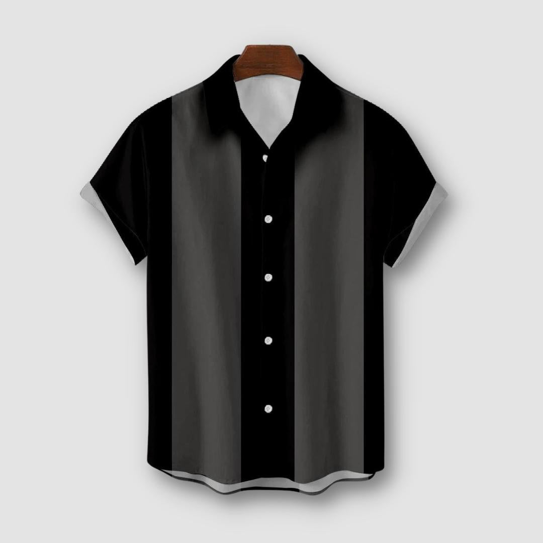 Men's Striped Short Sleeve Button-Up Shirt Cotton Casual Summer Top — Main Image