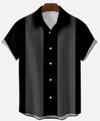 Men's Striped Short Sleeve Button-Up Shirt Cotton Casual Summer Top — Image 2