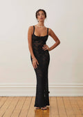 Elegant Black Lace Evening Gown - Women's Sleeveless Floor-Length Dress — Image 6
