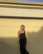 Elegant Black Lace Evening Gown - Women's Sleeveless Floor-Length Dress — Image 2