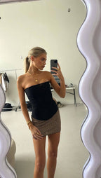 Chic Black Strapless Corset Top - Women's Fashion, Versatile, Comfortable Fit — Image 3