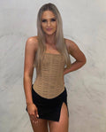 Elegant Nude Strapless Corset Top in Mesh, Sizes S-XL — Image 8