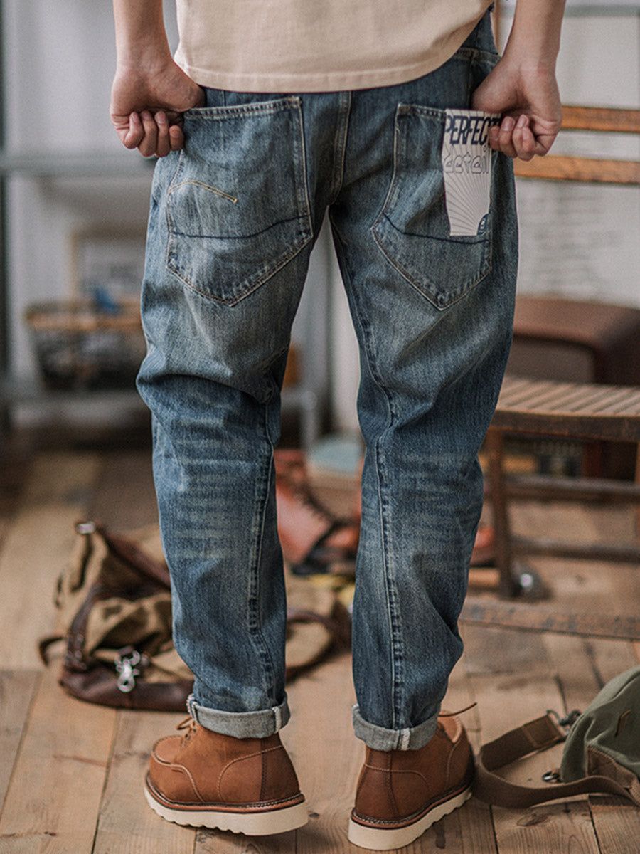 RiffRaff Men's Relaxed Fit Jeans Vintage Wash Denim — Image 4