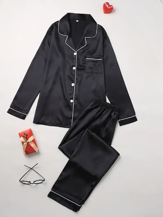 Luxury Women's Satin Pajama Set in Multiple Colors, Soft Silky Feel Sleepwear — Image 5
