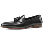 Men's Leather Tassel Loafers Slip-On Dress Shoes Black Brown — Image 3