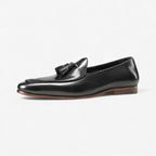Men's Leather Tassel Loafers Slip-On Dress Shoes Black Brown — Main Image