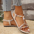 Women's Floral Braided Strap Sandals Multicolor Bohemian Style Summer Footwear — Image 2