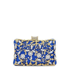 Floral Evening Clutch Bag Gold Rhinestone Beaded Party Purse Bridal Handbag — Image 4