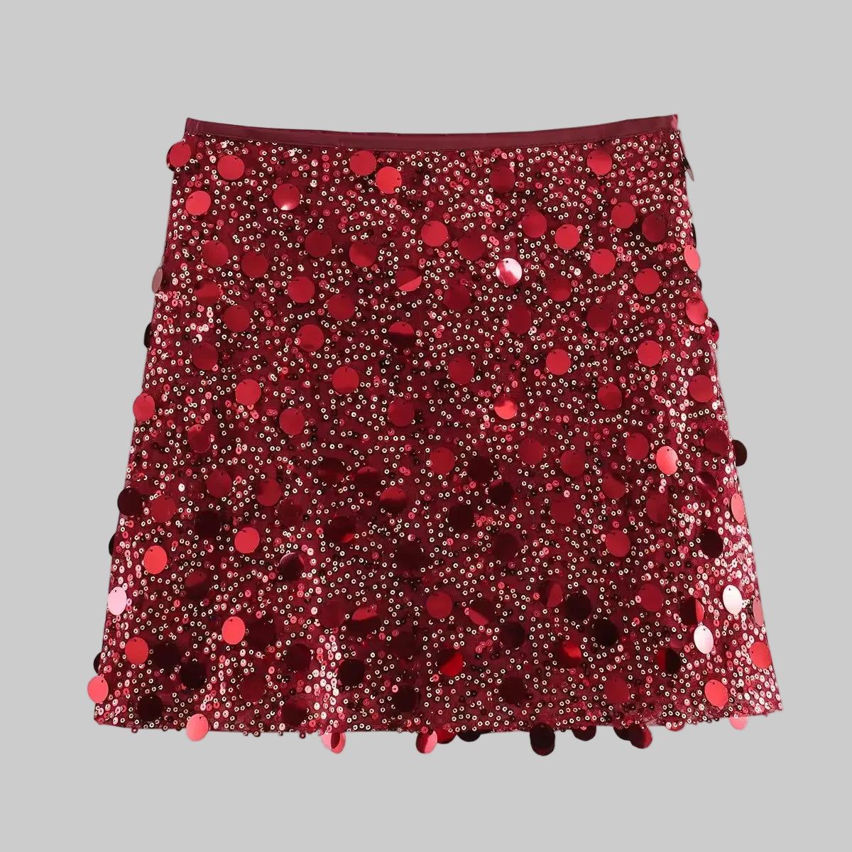 Sequin Mini Skirt - Sparkly Party Skirt Women - Red, Silver, Black, Pink, Purple, Gold Polyester — Image 2