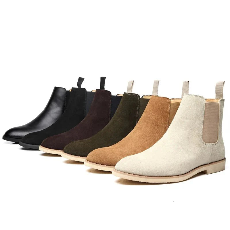 Men's Suede Chelsea Boots Slip-On Ankle Elastic Sides Classic Style — Image 3