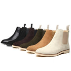 Men's Suede Chelsea Boots Slip-On Ankle Elastic Sides Classic Style — Image 3
