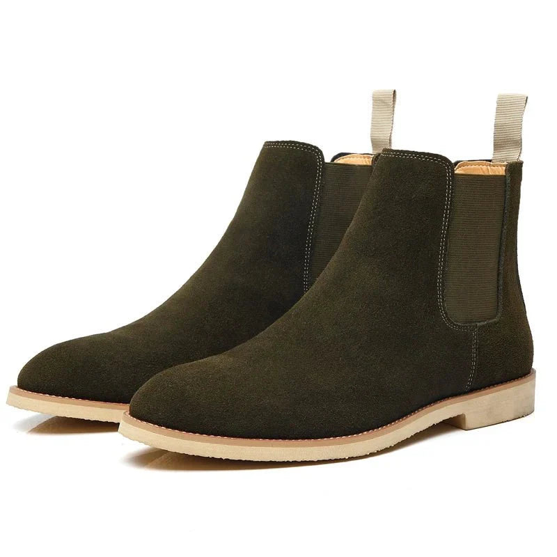 Men's Suede Chelsea Boots Slip-On Ankle Elastic Sides Classic Style — Image 11