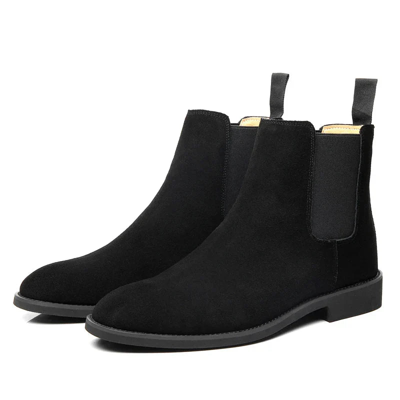Men's Suede Chelsea Boots Slip-On Ankle Elastic Sides Classic Style — Image 9