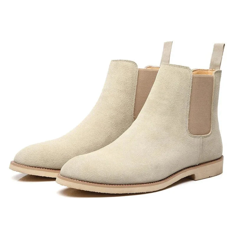 Men's Suede Chelsea Boots Slip-On Ankle Elastic Sides Classic Style — Image 13