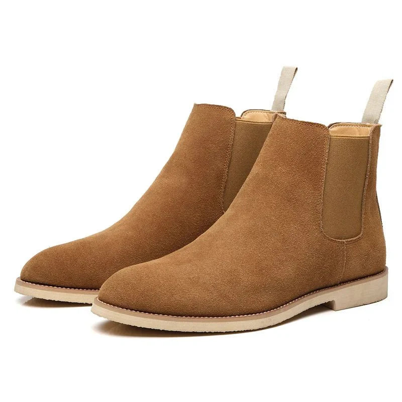 Men's Suede Chelsea Boots Slip-On Ankle Elastic Sides Classic Style — Image 12