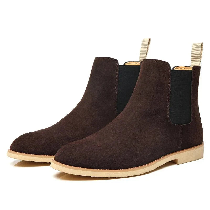 Men's Suede Chelsea Boots Slip-On Ankle Elastic Sides Classic Style — Image 2