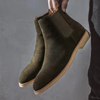 Men's Suede Chelsea Boots Slip-On Ankle Elastic Sides Classic Style — Image 4