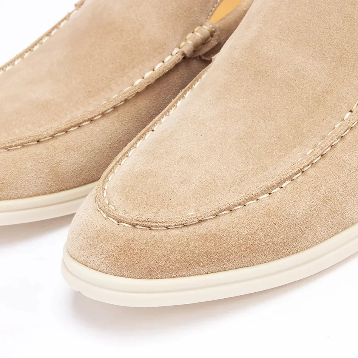 Brand Men's Suede Loafers Brown Comfortable Slip-On Moccasins — Image 15