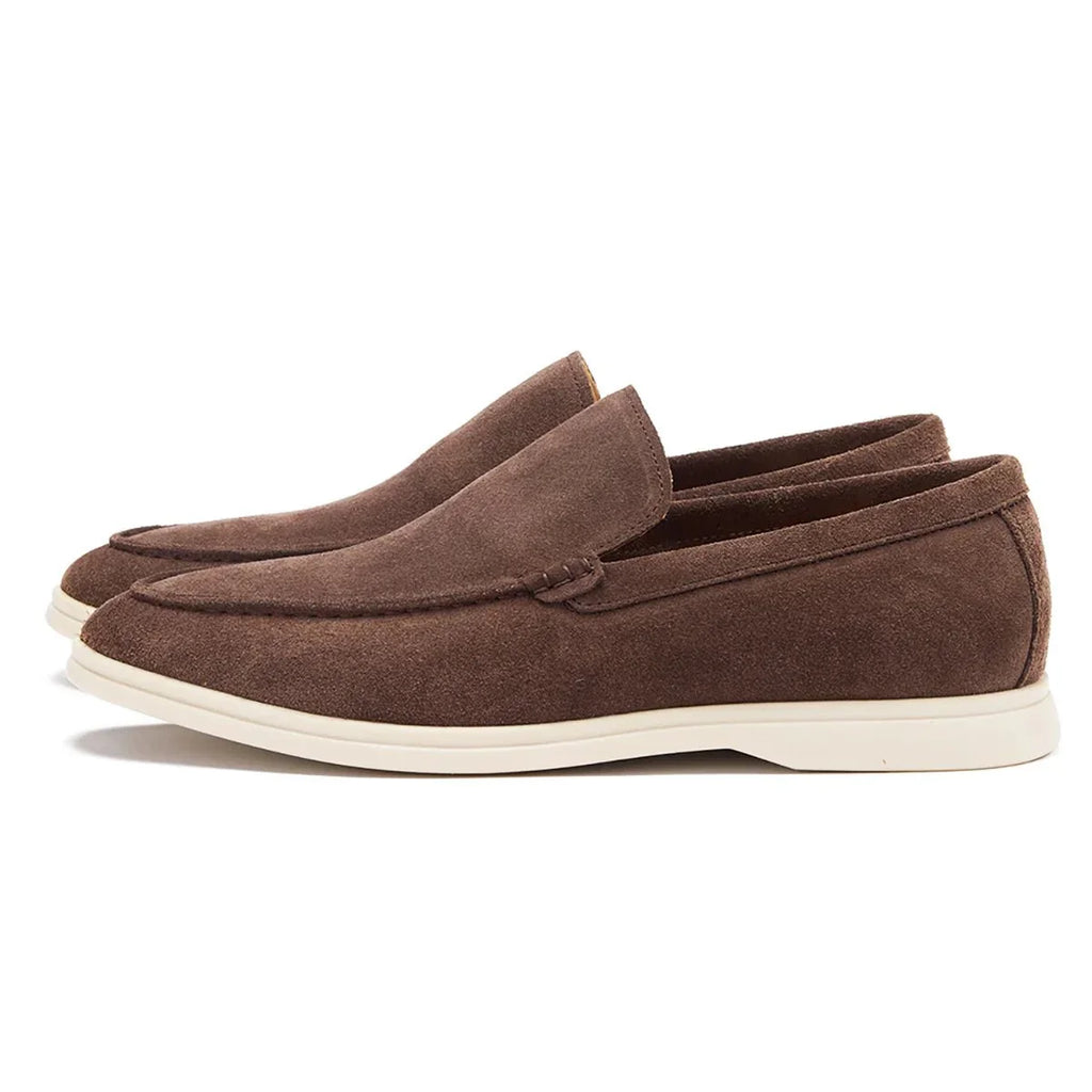 Brand Men's Suede Loafers Brown Comfortable Slip-On Moccasins — Image 2