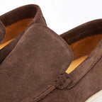 Brand Men's Suede Loafers Brown Comfortable Slip-On Moccasins — Image 10
