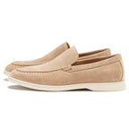Brand Men's Suede Loafers Brown Comfortable Slip-On Moccasins — Image 17