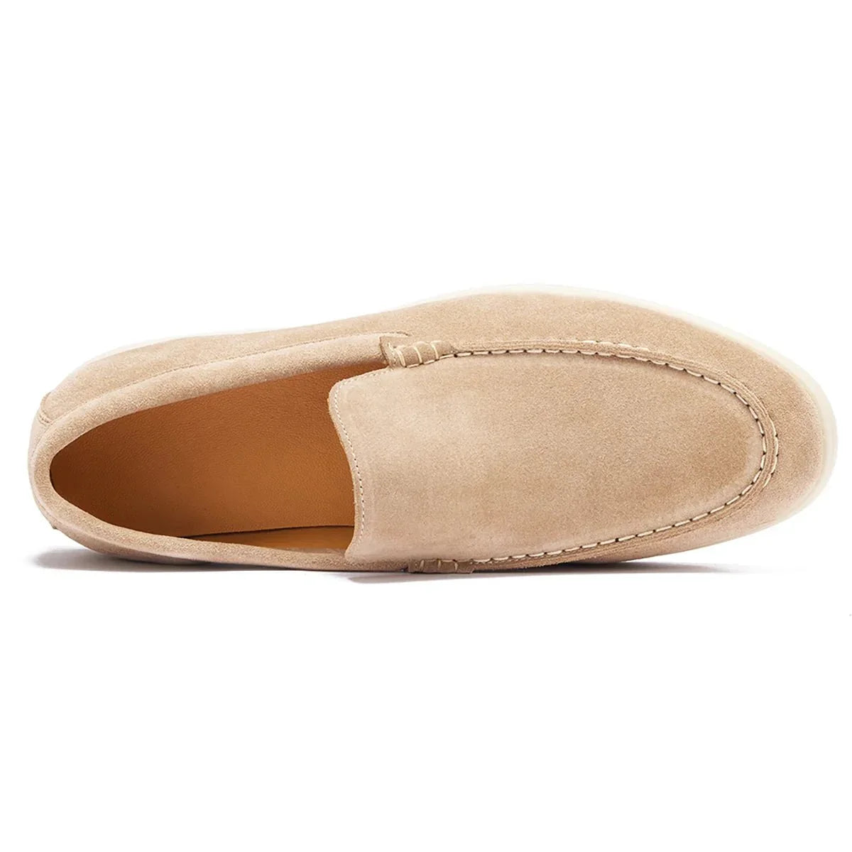 Brand Men's Suede Loafers Brown Comfortable Slip-On Moccasins — Image 11