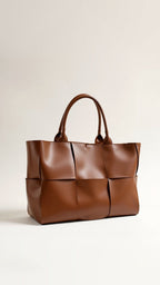 Woven Leather Tote Bag - Large Women's Handbag - Stylish Designer Purse — Image 5