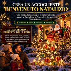 🎅 Slitta di Babbo Natale Volante con Luci Solari – Decorazione Natalizia da Giardino
