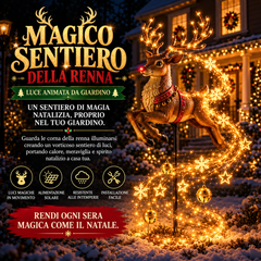 🎅 Slitta di Babbo Natale Volante con Luci Solari – Decorazione Natalizia da Giardino