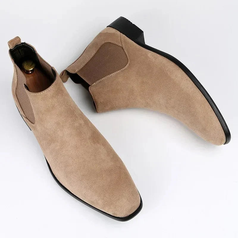Men's Suede Chelsea Boots Brown Slip-On Ankle Boots — Image 11