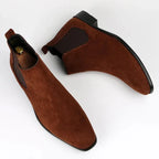 Men's Suede Chelsea Boots Brown Slip-On Ankle Boots — Image 13