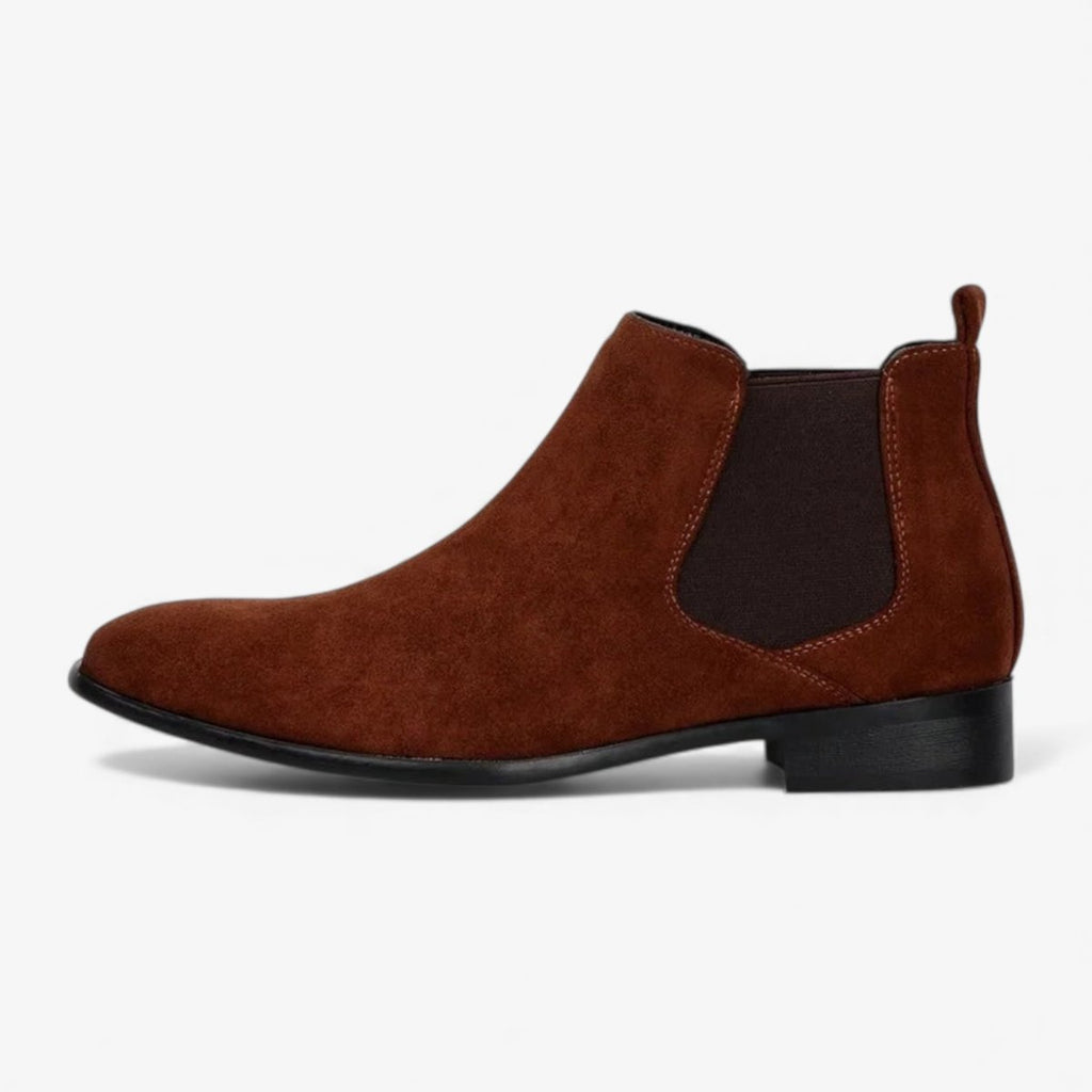 Men's Suede Chelsea Boots Brown Slip-On Ankle Boots — Main Image