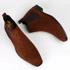Men's Suede Chelsea Boots Brown Slip-On Ankle Boots — Image 2