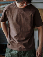 Vintage Club Men's Brown Cotton Raglan Sleeve T-Shirt, Crew Neck, Short Sleeve — Image 2