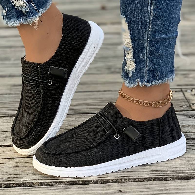 Women's Slip-On Loafers Canvas Lightweight Breathable Casual Shoes Multiple Colors — Image 3