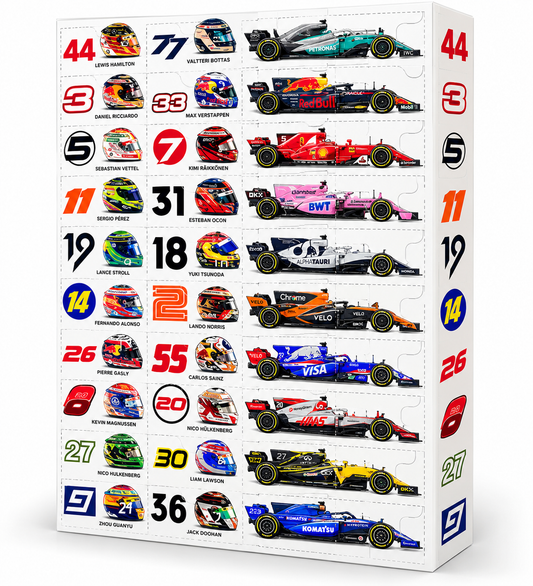 Calendario dell'Avvento F1 2026 - Macchinine e Caschi