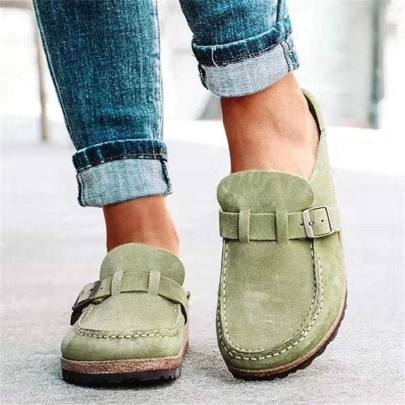 Women's Suede Slip-On Loafers with Buckle in Multiple Colors — Image 8