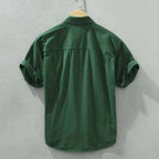 Men's Short Sleeve Button-Down Shirt Cotton Blend Casual Summer Top Multiple Colors — Image 3