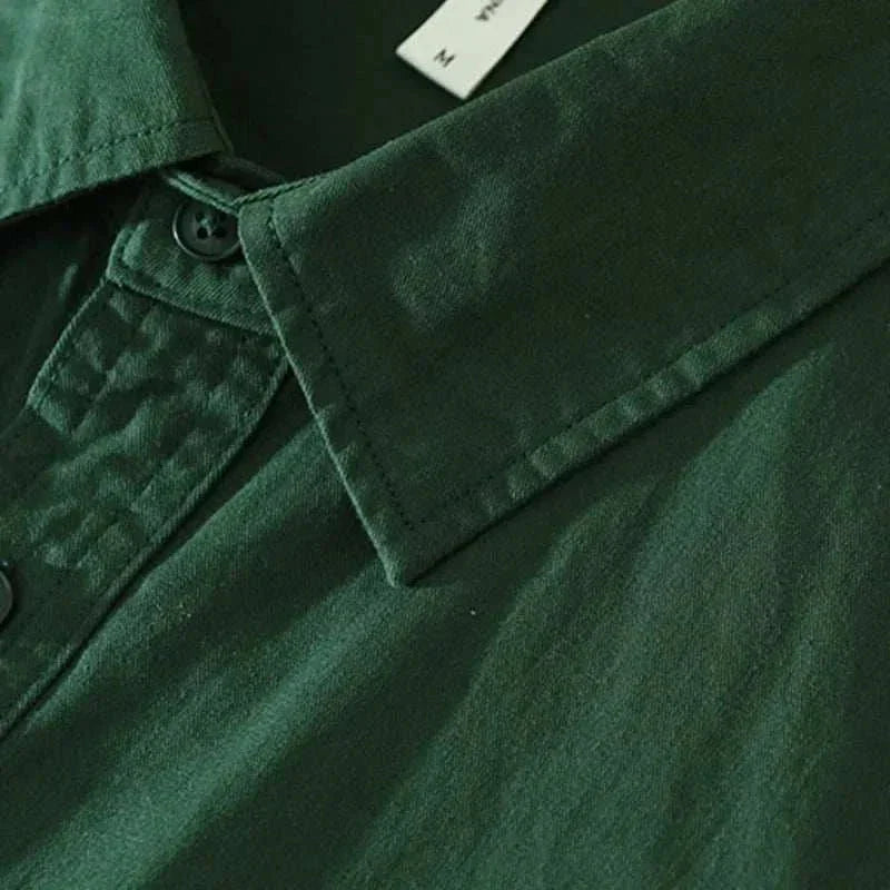 Men's Short Sleeve Button-Down Shirt Cotton Blend Casual Summer Top Multiple Colors — Image 4