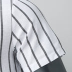 Men's Striped Henley Shirt Cotton Blend Short Sleeve Mandarin Collar Casual Summer Top — Image 8