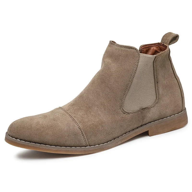 Men's Suede Chelsea Boots Slip-On Ankle Boots Elastic Side Panels — Image 9