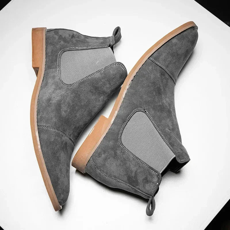 Men's Suede Chelsea Boots Slip-On Ankle Boots Elastic Side Panels — Image 3