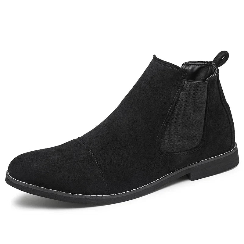 Men's Suede Chelsea Boots Slip-On Ankle Boots Elastic Side Panels — Image 8