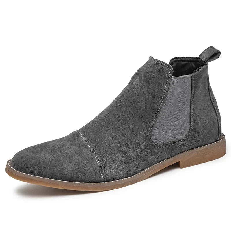 Men's Suede Chelsea Boots Slip-On Ankle Boots Elastic Side Panels — Image 10